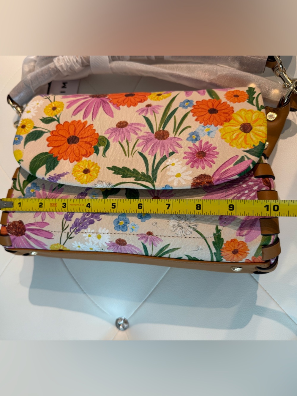 Aimee Kestenberg Zen Convertible Crossbody Floral Leather Shoulder - Picture 12 of 16